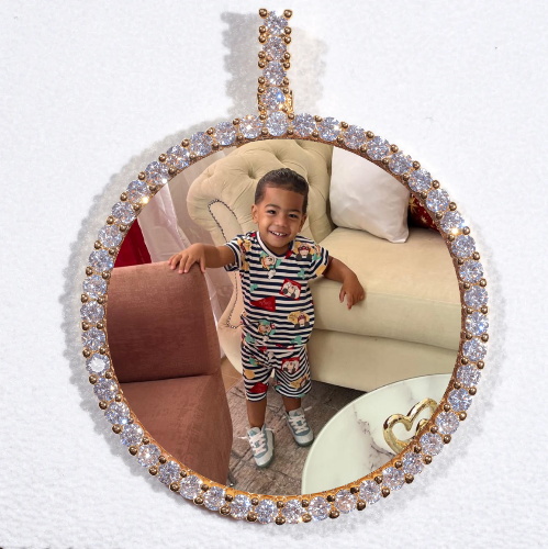 LARGE 3D CIRCLE CUSTOM PICTURE PENDANT