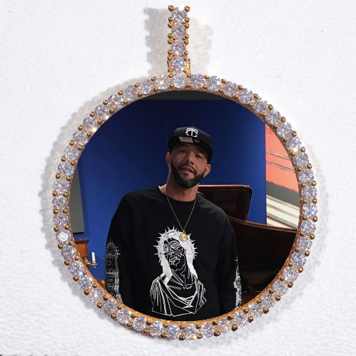 LARGE 3D CIRCLE CUSTOM PICTURE PENDANT