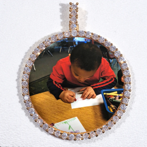 LARGE 3D CIRCLE CUSTOM PICTURE PENDANT