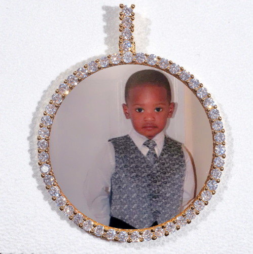 LARGE 3D CIRCLE CUSTOM PICTURE PENDANT