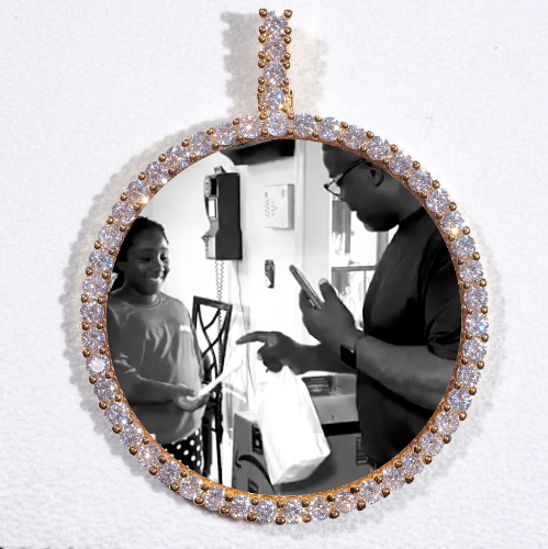 LARGE 3D CIRCLE CUSTOM PICTURE PENDANT