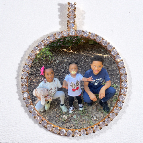 LARGE 3D CIRCLE CUSTOM PICTURE PENDANT