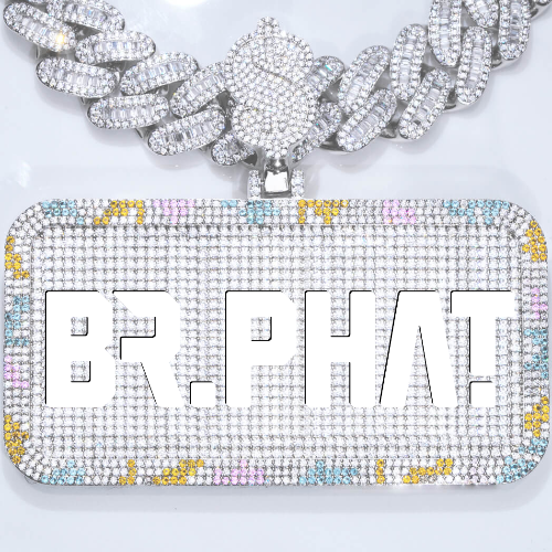 CUSTOM LETTER NECKLACE 3D COLORFUL SQUARE