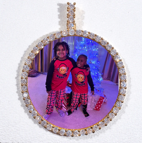 LARGE 3D CIRCLE CUSTOM PICTURE PENDANT
