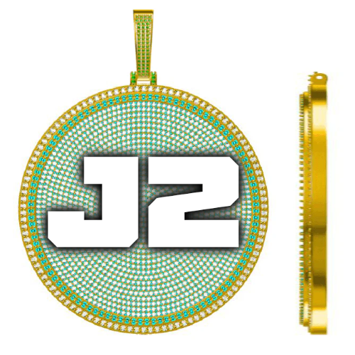 CUSTOM LETTER NECKLACE 3D BIG DISC