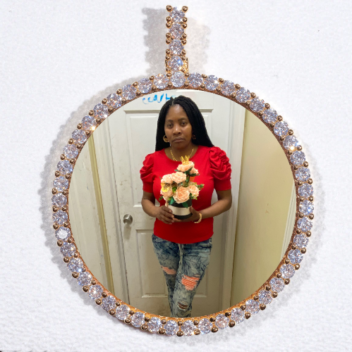 LARGE 3D CIRCLE CUSTOM PICTURE PENDANT
