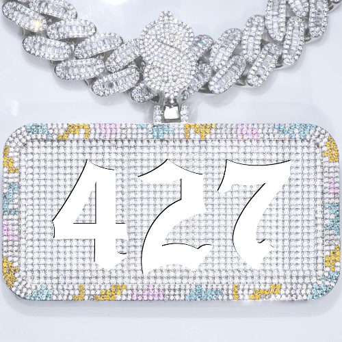 CUSTOM LETTER NECKLACE 3D COLORFUL SQUARE