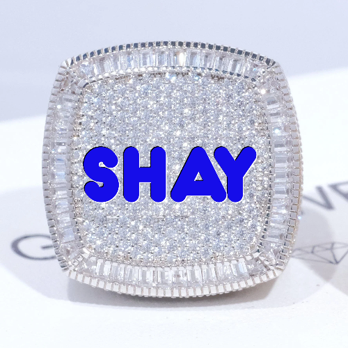 CUSTOM LETTER 3D ICED RING