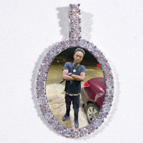 Large 3D Oval Custom Picture Pendant