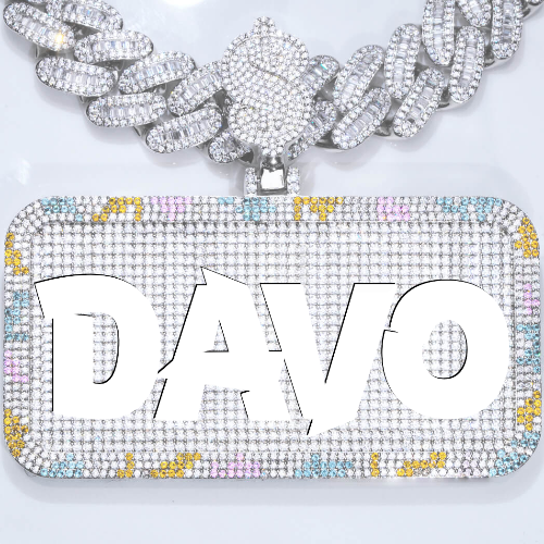 CUSTOM LETTER NECKLACE 3D COLORFUL SQUARE
