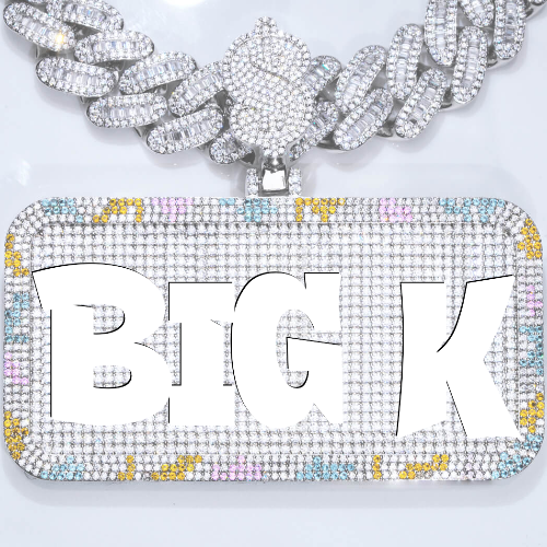 CUSTOM LETTER NECKLACE 3D COLORFUL SQUARE