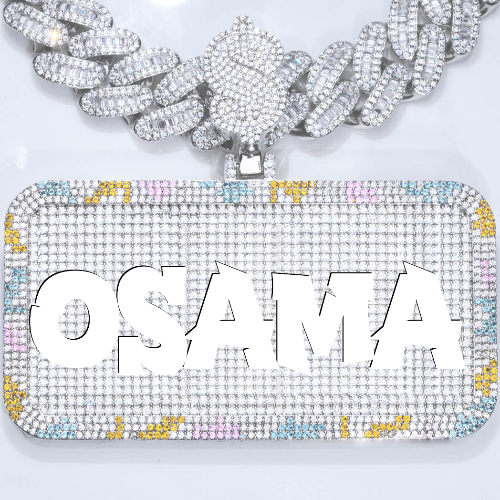 CUSTOM LETTER NECKLACE 3D COLORFUL SQUARE
