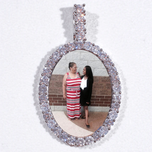 Large 3D Oval Custom Picture Pendant