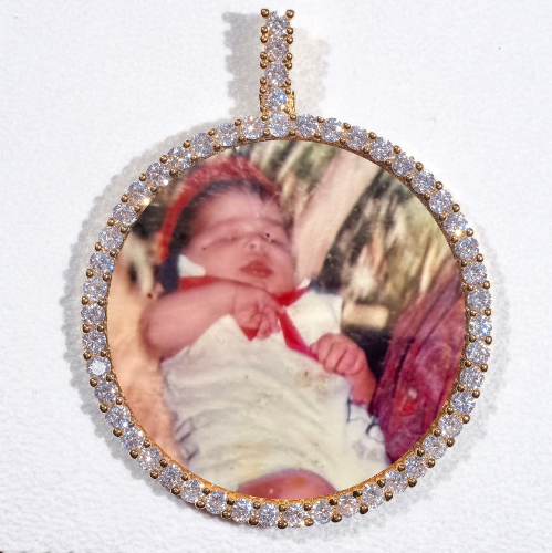 LARGE 3D CIRCLE CUSTOM PICTURE PENDANT