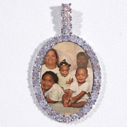 Large 3D Oval Custom Picture Pendant