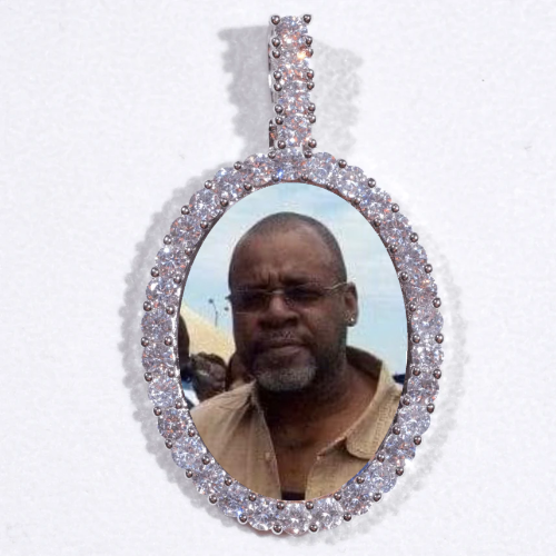 Large 3D Oval Custom Picture Pendant