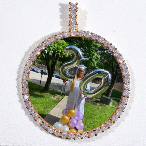 LARGE 3D CIRCLE CUSTOM PICTURE PENDANT