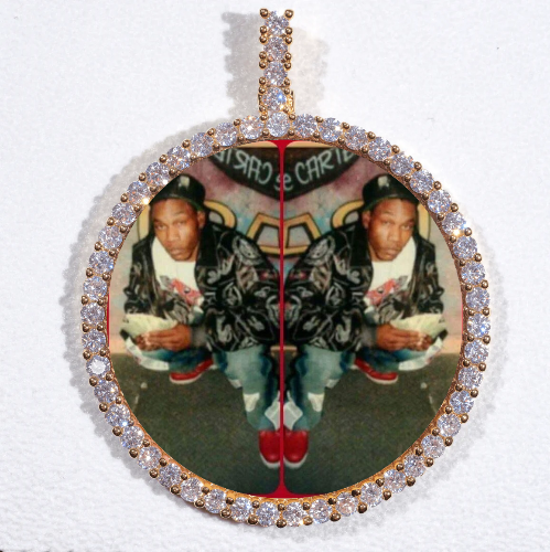 LARGE 3D CIRCLE CUSTOM PICTURE PENDANT