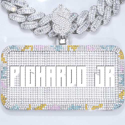 CUSTOM LETTER NECKLACE 3D COLORFUL SQUARE