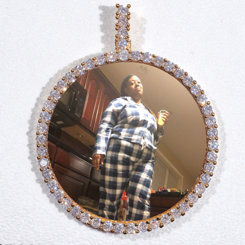 LARGE 3D CIRCLE CUSTOM PICTURE PENDANT