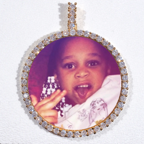 LARGE 3D CIRCLE CUSTOM PICTURE PENDANT