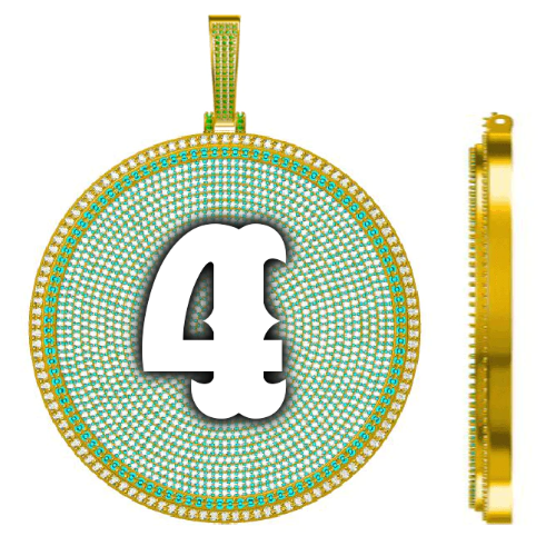 CUSTOM LETTER NECKLACE 3D BIG DISC