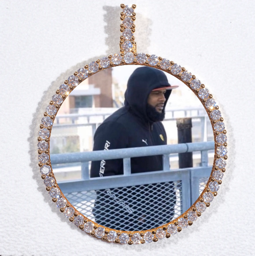 LARGE 3D CIRCLE CUSTOM PICTURE PENDANT