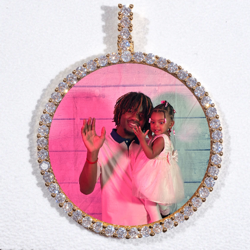 LARGE 3D CIRCLE CUSTOM PICTURE PENDANT