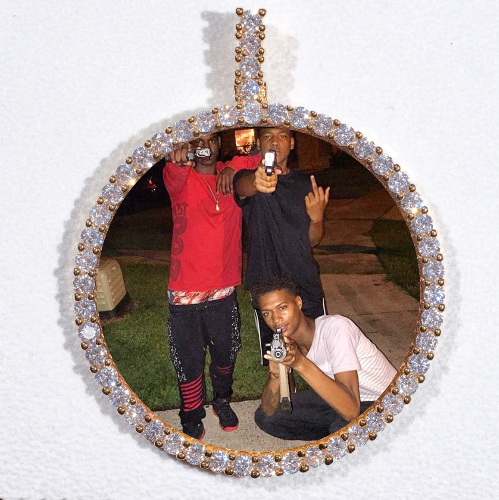 LARGE 3D CIRCLE CUSTOM PICTURE PENDANT