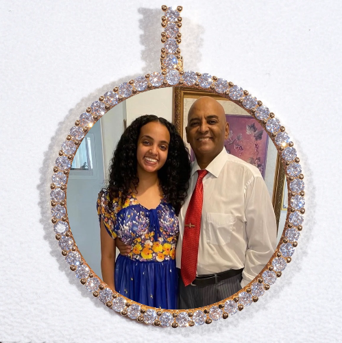 LARGE 3D CIRCLE CUSTOM PICTURE PENDANT