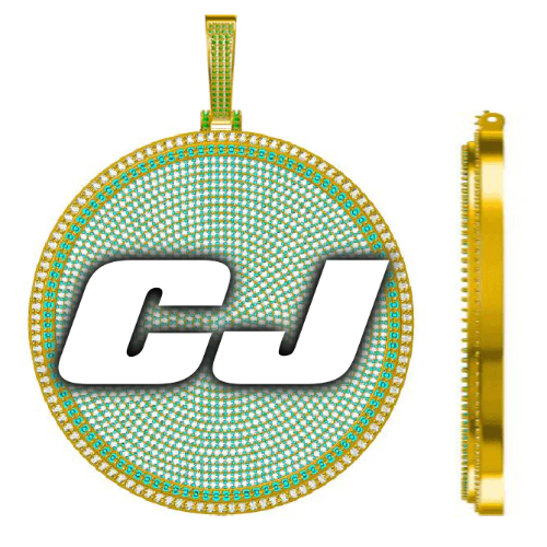 CUSTOM LETTER NECKLACE 3D BIG DISC