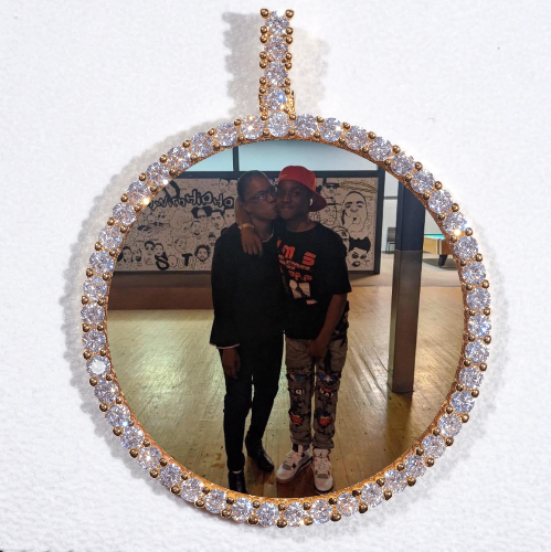 LARGE 3D CIRCLE CUSTOM PICTURE PENDANT