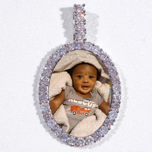 Large 3D Oval Custom Picture Pendant