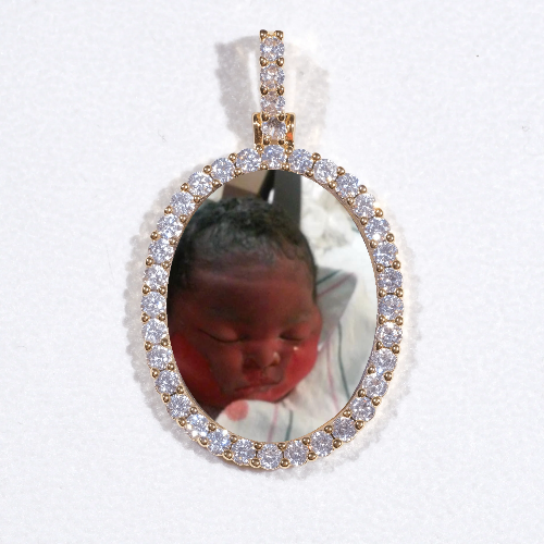 3D Oval Custom Picture Pendant