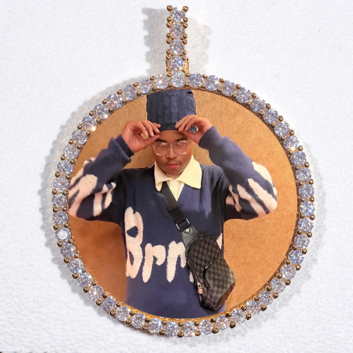 LARGE 3D CIRCLE CUSTOM PICTURE PENDANT