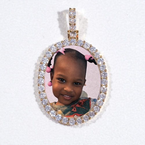 3D Oval Custom Picture Pendant