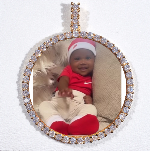 LARGE 3D CIRCLE CUSTOM PICTURE PENDANT