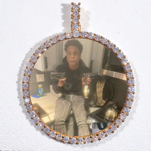 LARGE 3D CIRCLE CUSTOM PICTURE PENDANT