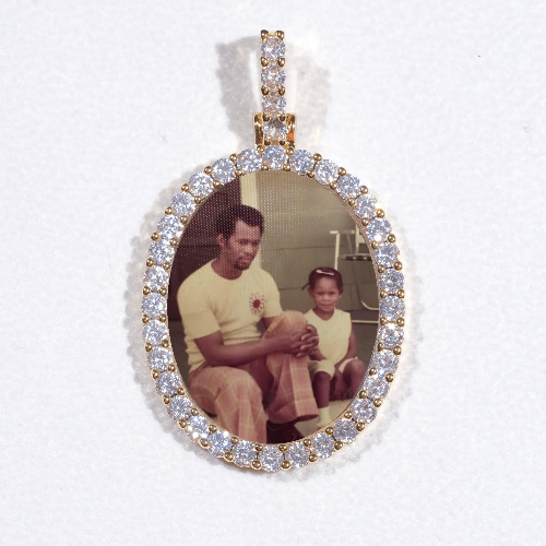 3D Oval Custom Picture Pendant