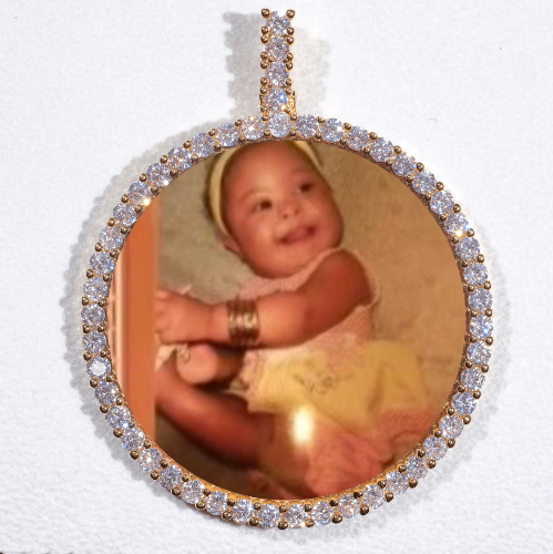 LARGE 3D CIRCLE CUSTOM PICTURE PENDANT