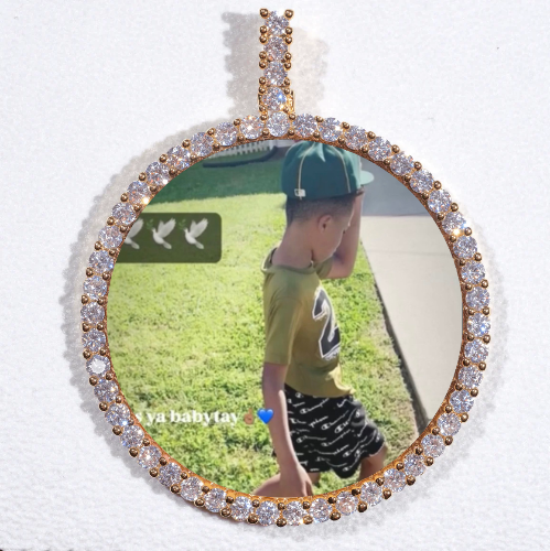 LARGE 3D CIRCLE CUSTOM PICTURE PENDANT
