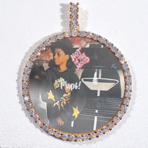 LARGE 3D CIRCLE CUSTOM PICTURE PENDANT