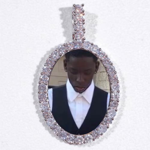 Large 3D Oval Custom Picture Pendant