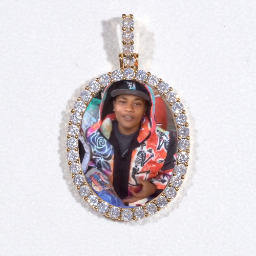3D Oval Custom Picture Pendant