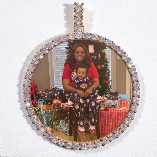 LARGE 3D CIRCLE CUSTOM PICTURE PENDANT