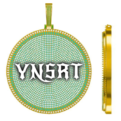 CUSTOM LETTER NECKLACE 3D BIG DISC