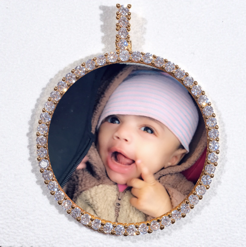 LARGE 3D CIRCLE CUSTOM PICTURE PENDANT