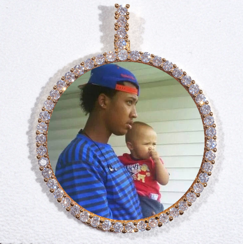 LARGE 3D CIRCLE CUSTOM PICTURE PENDANT