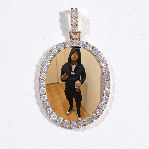 3D Oval Custom Picture Pendant
