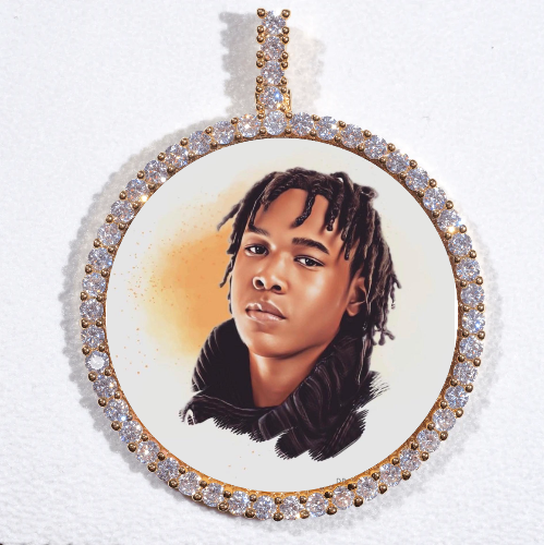 LARGE 3D CIRCLE CUSTOM PICTURE PENDANT